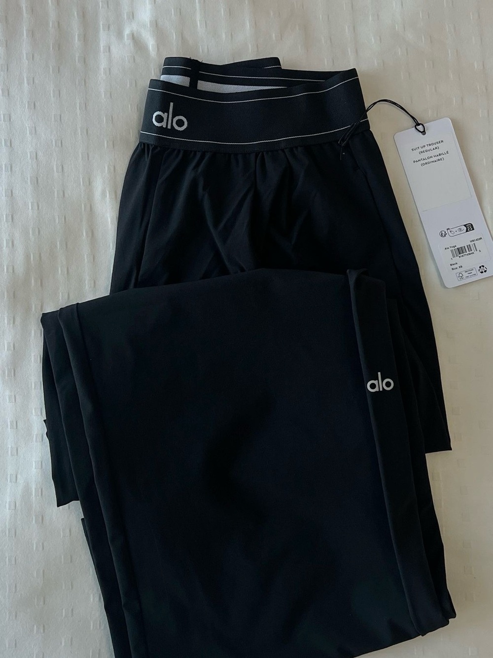 ALO Yoga Black Girls' High-Rise Logo Leggings